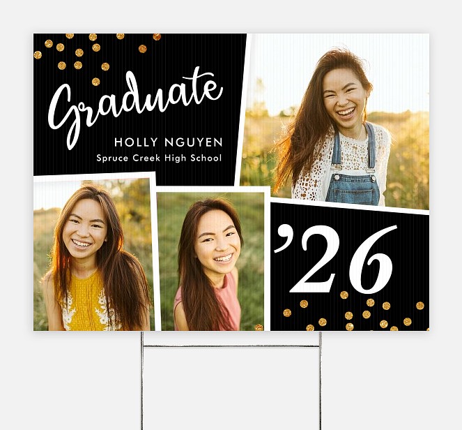 Glitter Grad Graduation Yard Signs