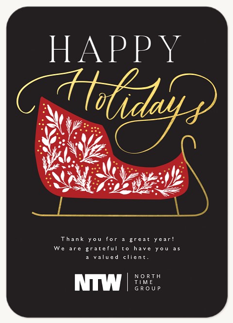 Holiday Sleigh Business Holiday Cards