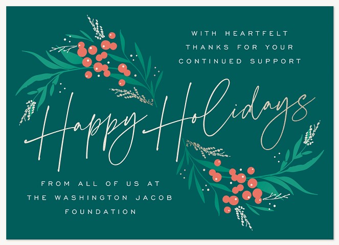 Sweeping Garland Business Holiday Cards