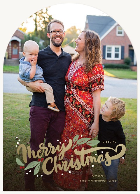 Gilded Greens Personalized Holiday Cards