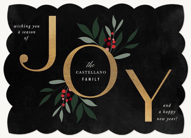 Gilded Joy Personalized Holiday Cards