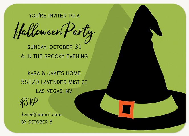 Wicked Party Hat Halloween Party Invitations