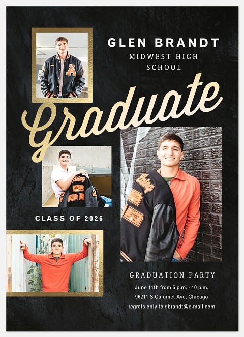 Varsity Gold Graduation Cards