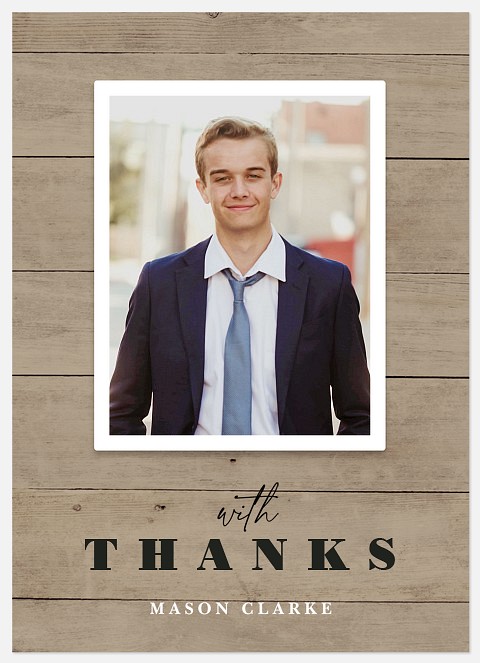 Oak Finish Thank You Cards 