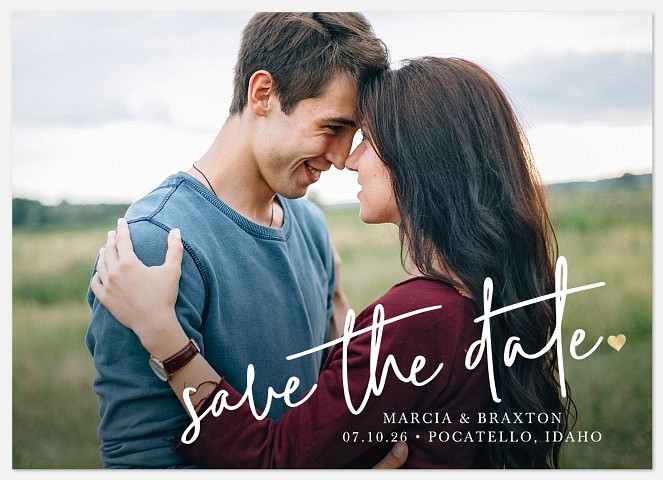 Sideswept Save the Date Photo Cards