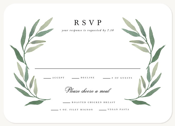 Loving Laurels Wedding RSVP Cards