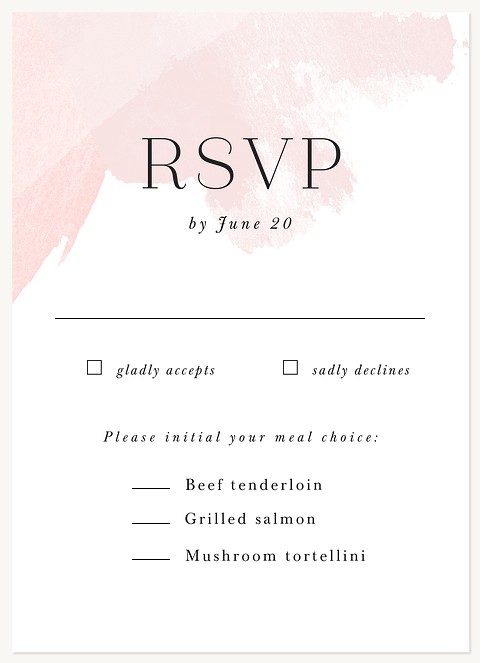 Pink Wash Wedding RSVP Cards