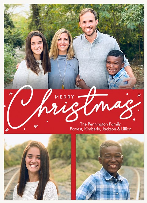 Scripted Trio Personalized Holiday Cards