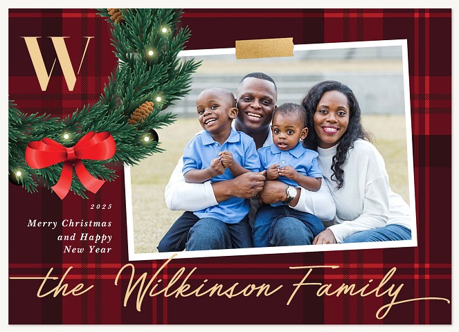 Monogram Wreath Personalized Holiday Cards