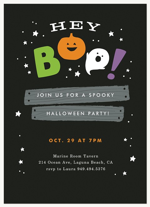 Hey Boo! Halloween Party Invitations