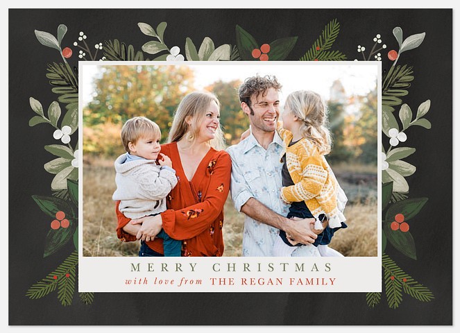 Midnight Foliage Holiday Photo Cards
