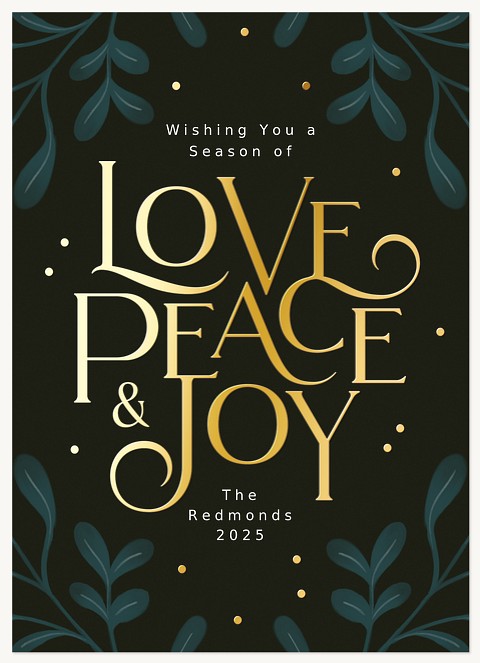 Winter Greenery Personalized Holiday Cards