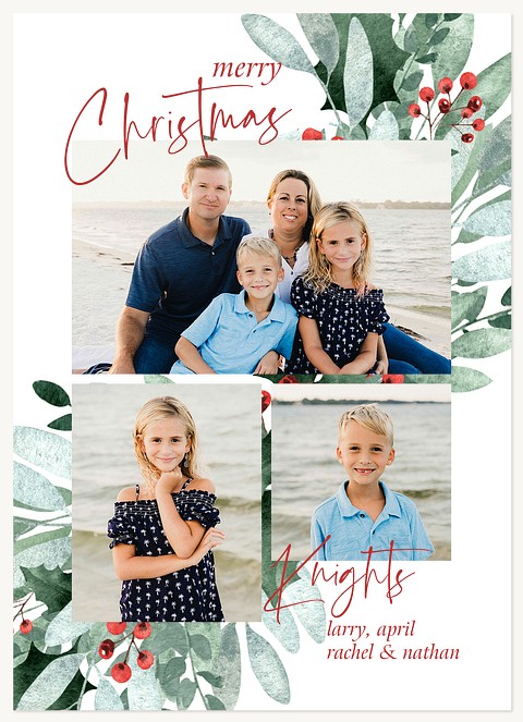 Snowdrop Watercolor Personalized Holiday Cards