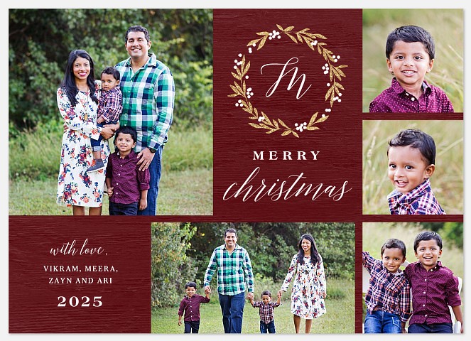 Rustic Elegance Holiday Photo Cards
