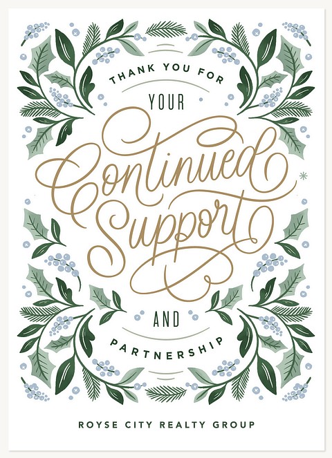 Supportive Swirls Business Holiday Cards