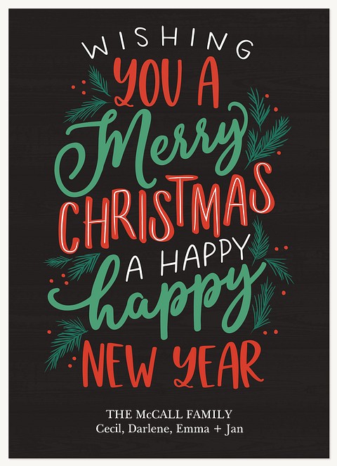 Merry Sprigs Personalized Holiday Cards