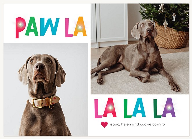 Paw La La La La Personalized Holiday Cards