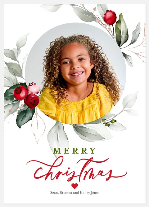 Wreath Frame Holiday Photo Cards