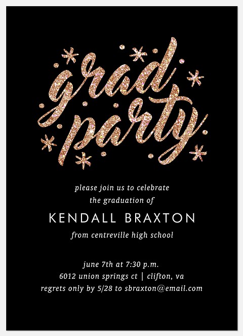 Glitter Script Graduation Cards