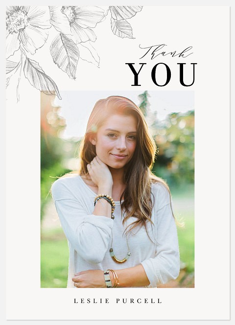 Engraved Flora Thank You Cards 