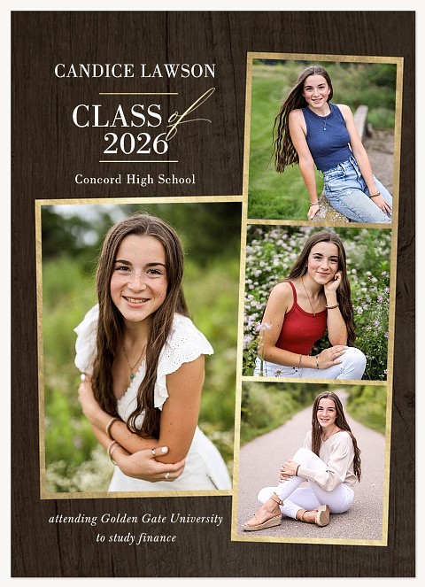 Distinguished Walnut Graduation Cards