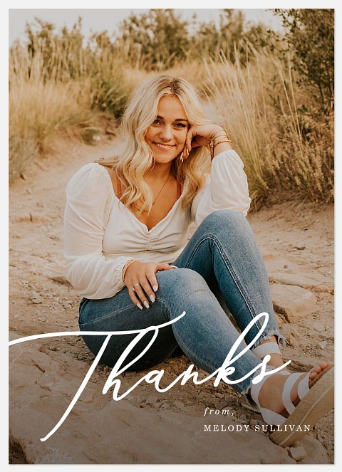 Slanted Script Thank You Cards 