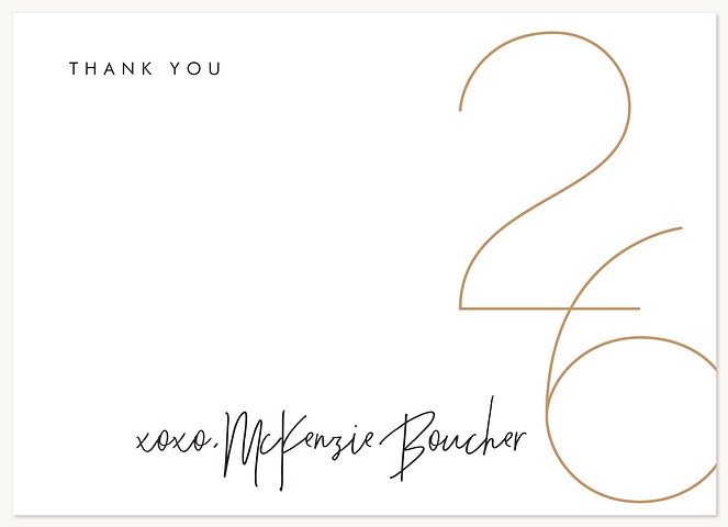 Simple Year Thank You Cards 