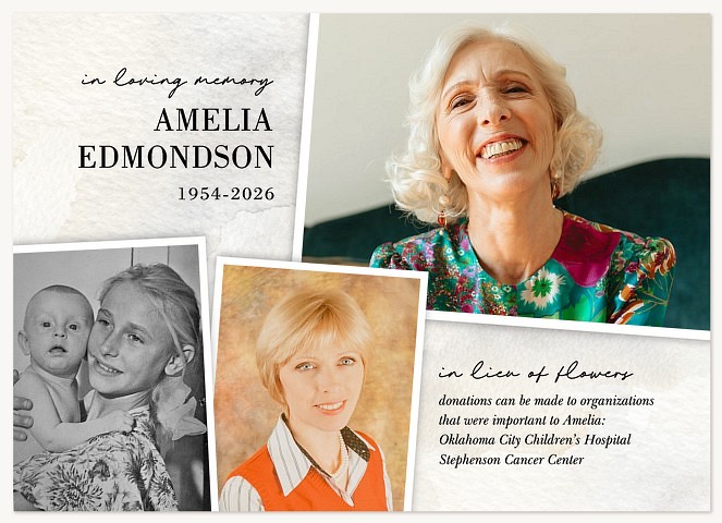 Watercolor Paper Memorial & Sympathy Cards