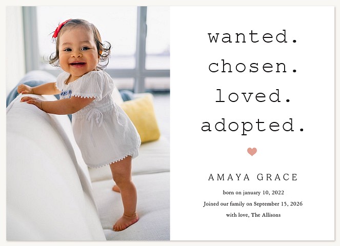 Chosen Love Baby Announcements