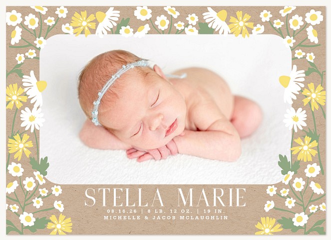 Storybook Floral Baby Announcements
