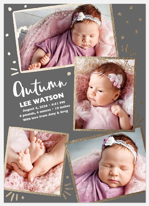 Playful Frames Baby Birth Announcements