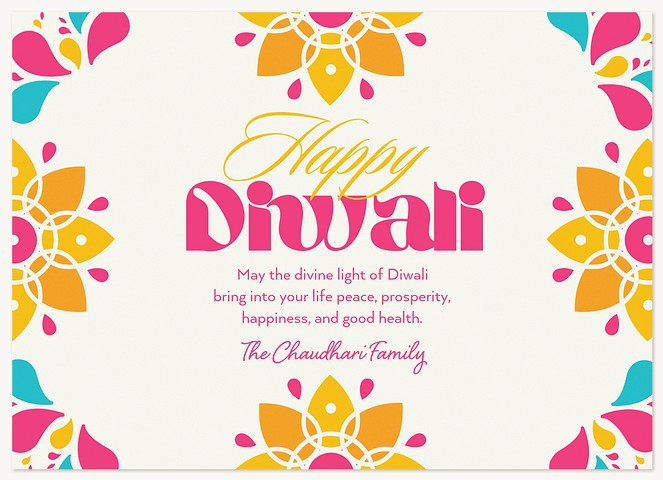 Vibrant Diwali Diwali Holiday Cards