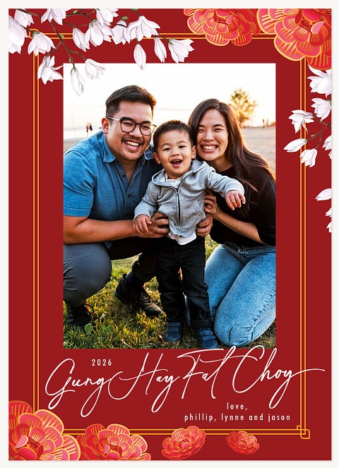 Blossom Frame Chinese New Year Cards