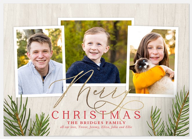 Classic Pine Holiday Photo Cards