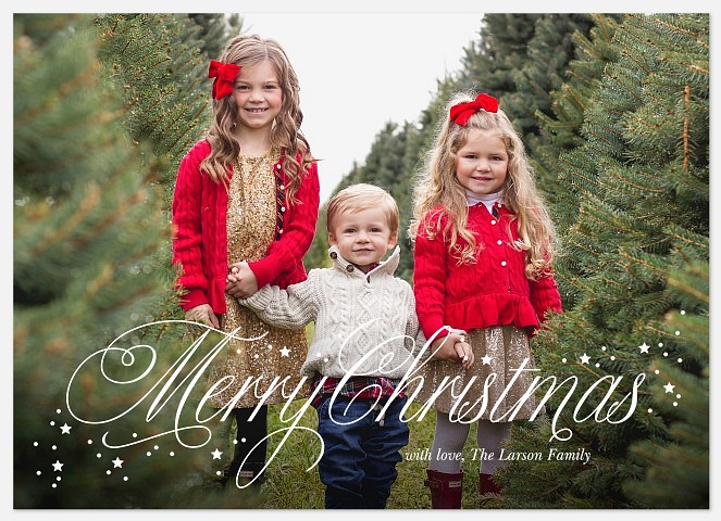 Starry Sparkle Holiday Photo Cards