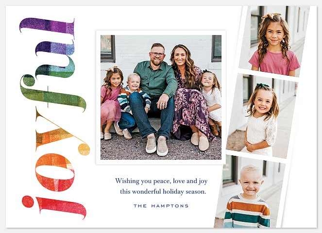 Rainbow Joy Holiday Photo Cards