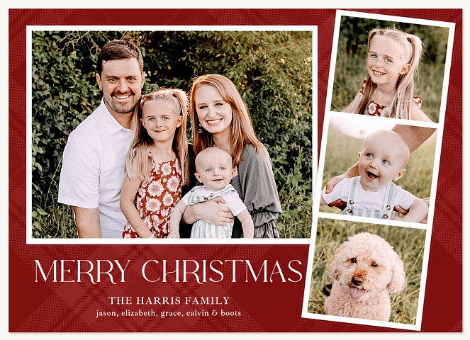 Plaid Snaps Personalized Holiday Cards