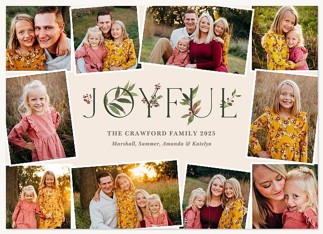 Joyful Greenery Personalized Holiday Cards