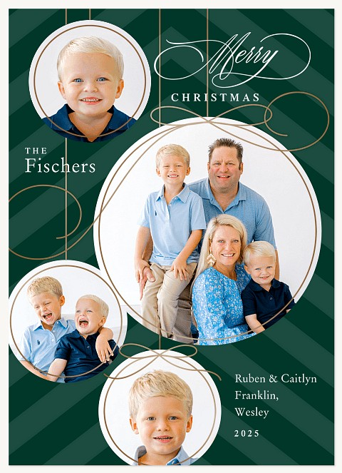 Festive Chevron Personalized Holiday Cards