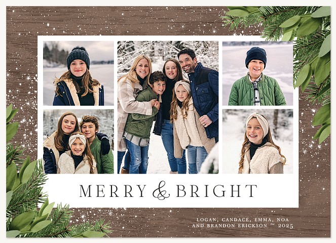 Fresh Greenery Personalized Holiday Cards