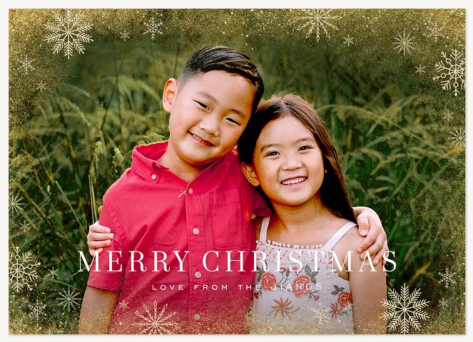 Glittery Snow Personalized Holiday Cards