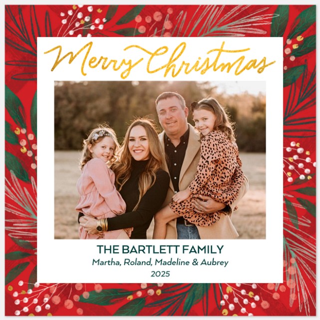 Festive Flora Holiday Photo Cards