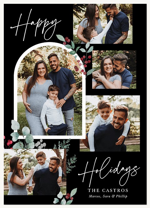Holly Arch Personalized Holiday Cards