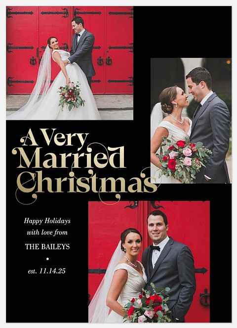 A Very Married Christmas Holiday Photo Cards