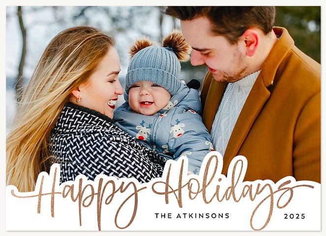 Festive Script Personalized Holiday Cards
