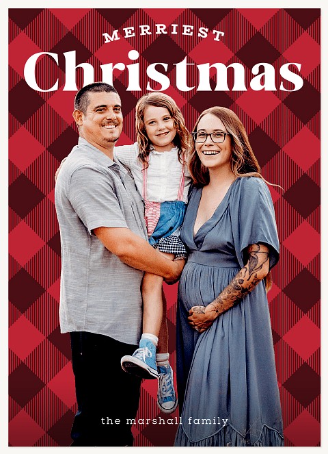Festive Tartan Personalized Holiday Cards