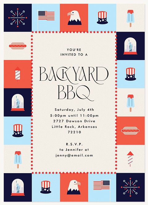 Patriotic Icons Summer Party Invitations