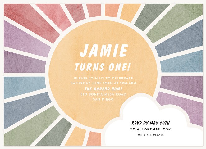Radiant Rays Kids Birthday Invitations