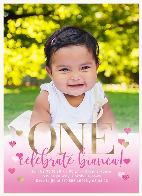 Lovely One Kids Birthday Invitations