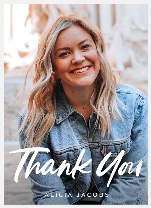 Large Script Thank You Cards 